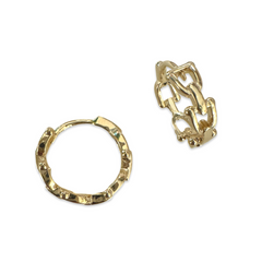 Gold Filled Buckle Chain Huggies