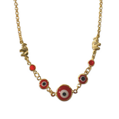 Gold Filled Evil Eye Elephant Bracelet