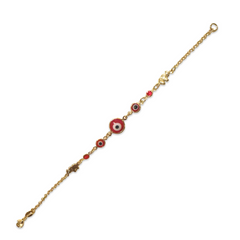 Gold Filled Evil Eye Elephant Bracelet
