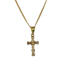 Gold Filled Detailed Jesus Cross Necklace