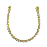 Geometric Bezel Channel Tennis Bracelet