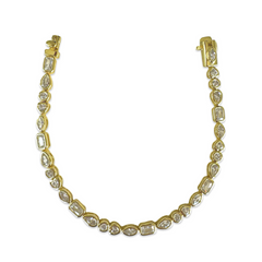 Geometric Bezel Channel Tennis Bracelet