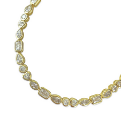 Geometric Bezel Channel Tennis Bracelet