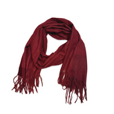 Noellery Cozy Plain Fringed Scarf