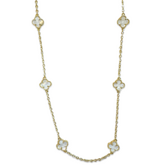 Gold Filled Mini Flora Gemstone Station Necklace