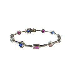 Bailey Geometric Rainbow Bezel 7” Tennis Bracelet (Copy)