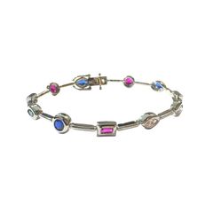 Bailey Geometric Rainbow Bezel 7” Tennis Bracelet (Copy)