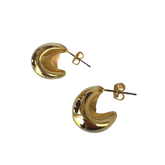 18K Gold Filled Crescent Hoop Studs