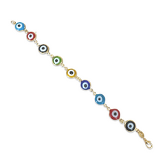18K Gold Filled Evil Eye Amulet Bracelet
