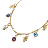 18K Gold Filled Hamsa Charm Chain Bracelet