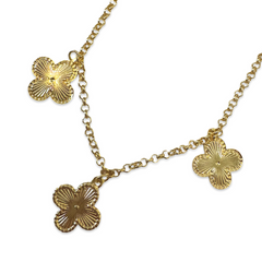 Gold Filled Ridged Flora Charm Bracelet