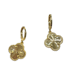 Gold Filled Ridged Flora Charm Huggies