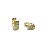 Gold Filled Triple Pave Row Huggies