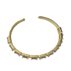 Amethyst Square Cut Sparkle Cuff Bracelet