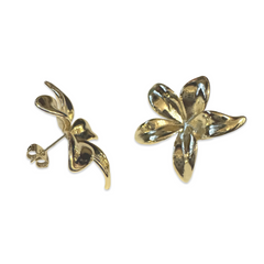 Stainless Steel Flower Statement Studs
