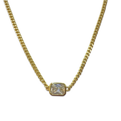 Cuban Chain East West Bezel Bracelet