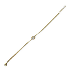 Cuban Chain East West Bezel Bracelet