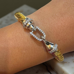 Gold Filled Dyana Thick Cable Twist Hook Bracelet