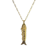 Lucky Long Gold Fish Necklace