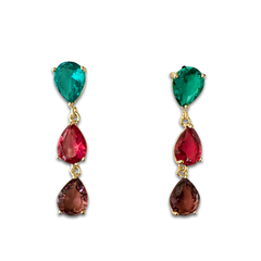 Geometric Teardrop Color Drop Earrings