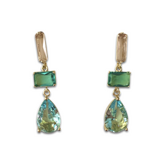 Genie Geometric Teardrop Color Drop Earrings