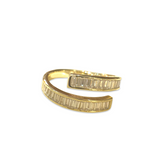 Mona Double Wrap Baguette Twist Statement Ring