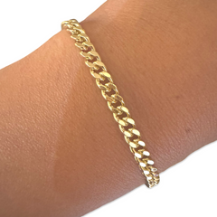 Gold Filled Thin Cuban 7” Bracelet