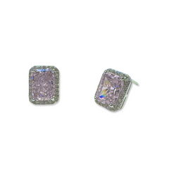 Adriene Birthstone Halo Birthstone Earrings