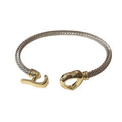 Heart Clasp Cable Cuff Bracelet