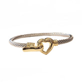 Heart Clasp Cable Cuff Bracelet