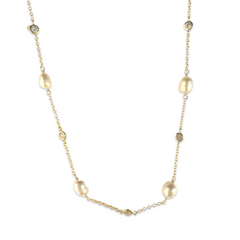 Pearlea Bezel Station Necklace