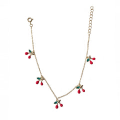 Red Cherry Charm Bracelet