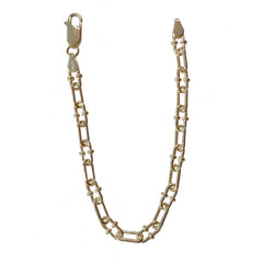 Thick Paper Clip Ball Chain Bracelet