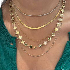 Flora Metal Channel Tennis Necklace