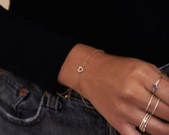 Ivanna Diamond Heart Outline Bracelet