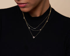 Ivanna Diamond Heart Outline Necklace