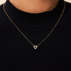Ivanna Diamond Heart Outline Necklace
