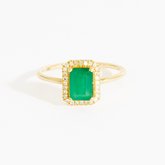 Jin Emerald Baguette Cocktail Ring