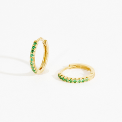 Kelly Gemstone Pave Huggie Hoops