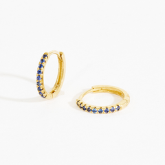 Kelly Gemstone Pave Huggie Hoops