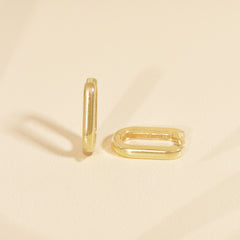 Korra Plain Paperclip Link Huggie Hoops