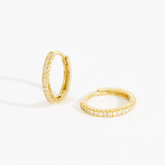 Kristen Clear Pave Huggie Hoops