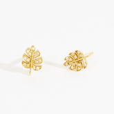 Layla Diamond Palm Leaf Stud Earrings
