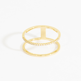 Liana Double Band Plain & Diamond Ring