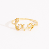 Lilian Cursive Script Love Ring