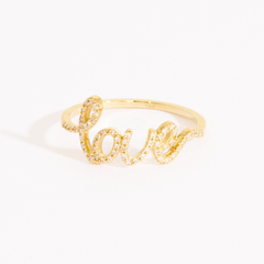 Lilian Cursive Script Love Ring