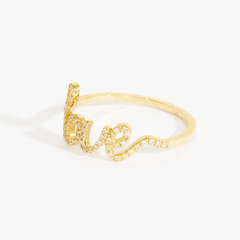Lilian Cursive Script Love Ring