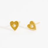 Mayla Heart Diamond Starburst Stud Earrings