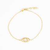 Misty Evil Eye Outline Bracelet
