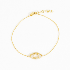 Misty Evil Eye Outline Bracelet